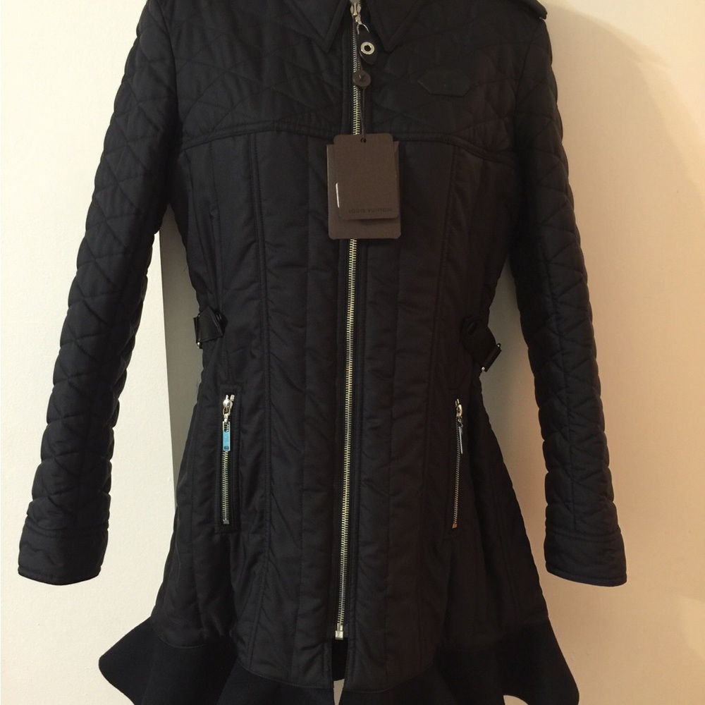 Louis Vuitton Black Gray  Quilted Puffer Jacket size 6